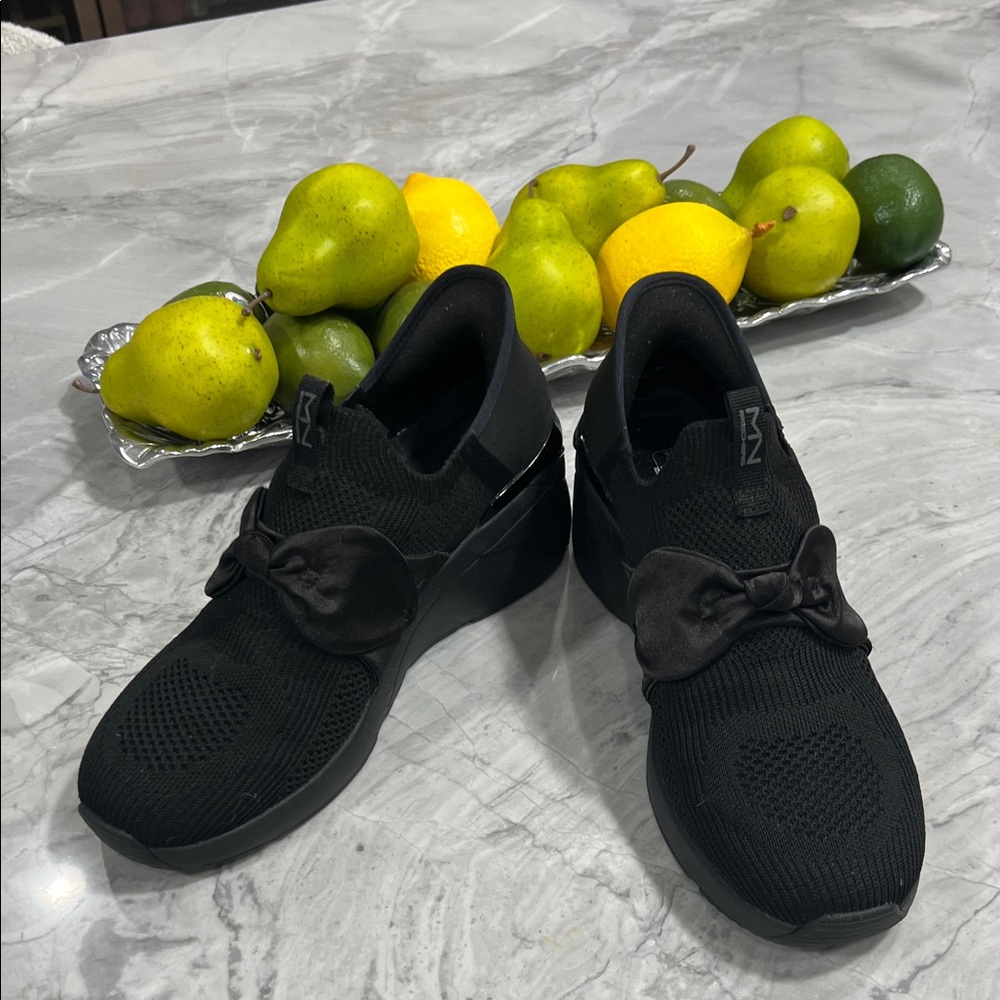 Skechers Black Slip-On Knit Casual Sneakers